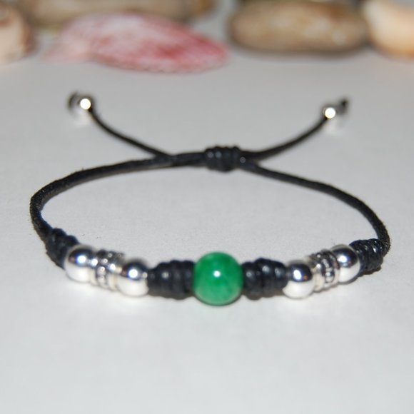 Jade Bracelet,Jade Drawstring Bracelet,Good Luck Bracelet,Good Wish Bracelet - Picture 3 of 3